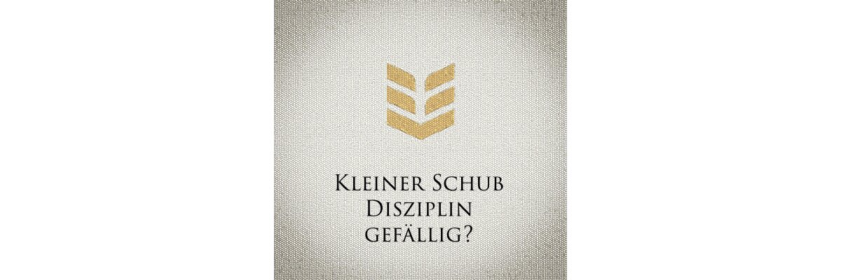 Ein kleiner Schub Disziplin gefällig? - Blog Ein kleiner Schub Disziplin Selbstdisziplin gefällig